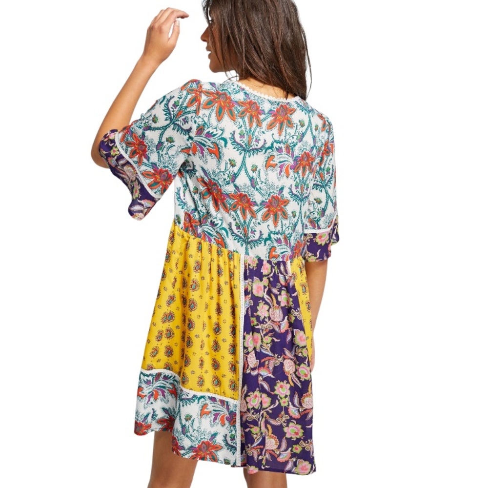 Anthropologie Lilka Patchwork Babydoll Dress - Picture 2 of 11